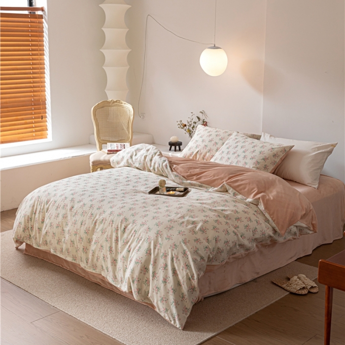 91家纺网 家纺一手货源 找家纺 棉眠 2022新款AB版棉加绒四件套 伊思玫棉加绒