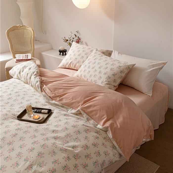 91家纺网 家纺一手货源 找家纺 棉眠 2022新款AB版棉加绒四件套 伊思玫棉加绒