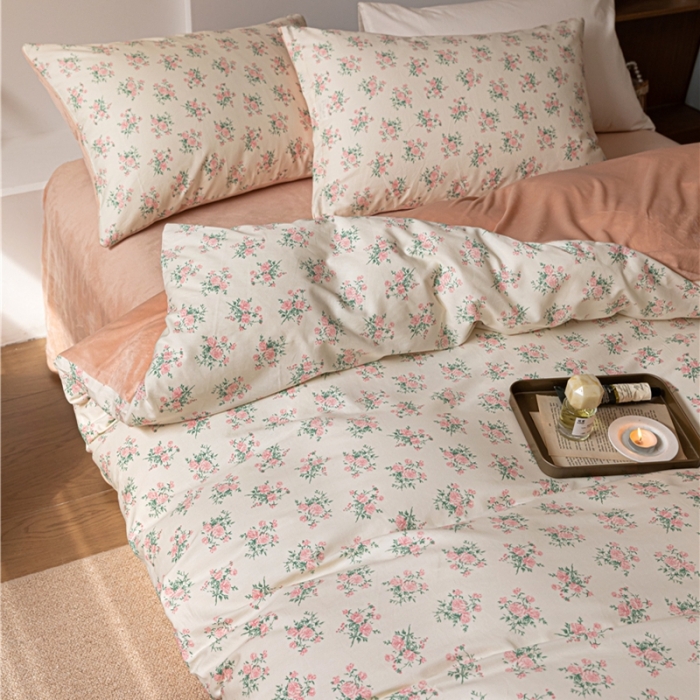 91家纺网 家纺一手货源 找家纺 棉眠 2022新款AB版棉加绒四件套 伊思玫棉加绒