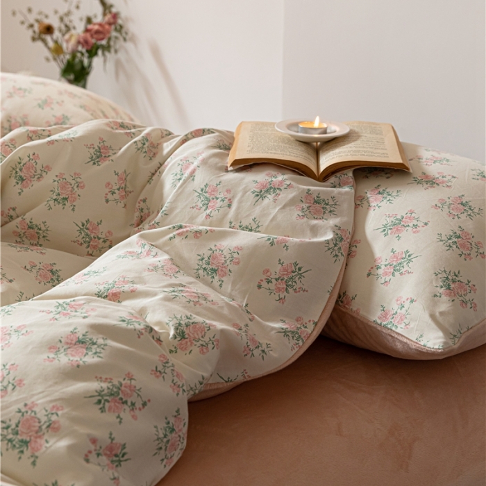 91家纺网 家纺一手货源 找家纺 棉眠 2022新款AB版棉加绒四件套 伊思玫棉加绒