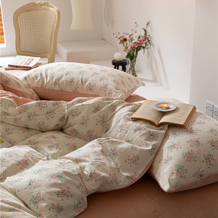 91家纺网 家纺一手货源 找家纺 棉眠 2022新款AB版棉加绒四件套 伊思玫棉加绒