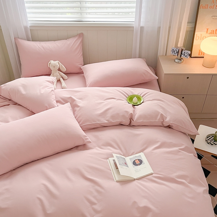 91家纺网 家纺一手货源 找家纺 蓝邻 2023新款全棉磨毛单品被套 豆沙