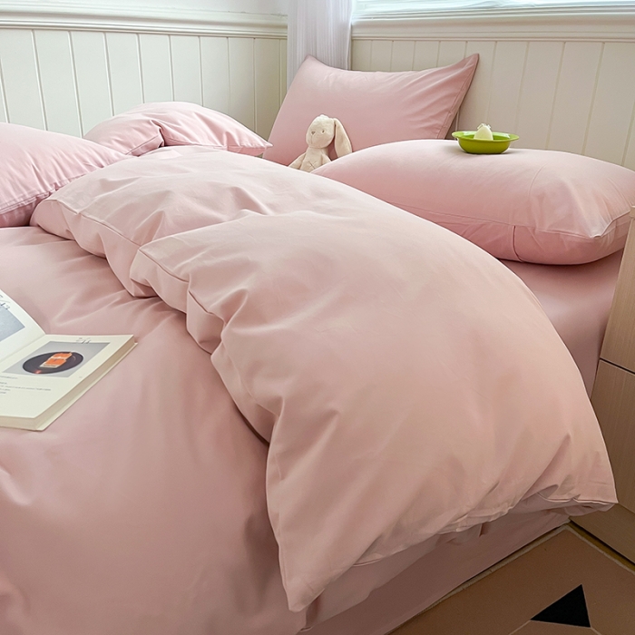 91家纺网 家纺一手货源 找家纺 蓝邻 2023新款全棉磨毛单品被套 豆沙