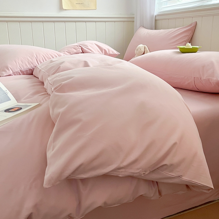 91家纺网 家纺一手货源 找家纺 蓝邻 2023新款全棉磨毛单品被套 豆沙