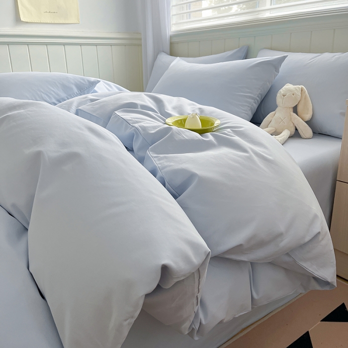 91家纺网 家纺一手货源 找家纺 蓝邻 2023新款全棉磨毛单品被套 水云蓝