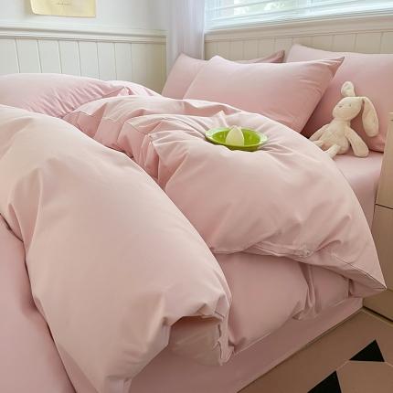 91家纺网 家纺一手货源 找家纺 蓝邻 2023新款全棉磨毛单品被套 豆沙