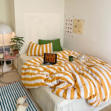 91家纺网 家纺一手货源 找家纺 （总）红馆 2022新品全棉印花40s四件套-条纹系列