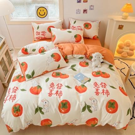 91家纺网 家纺一手货源 找家纺 金丝鸟 2022秋冬新品全棉四件套 发财兔