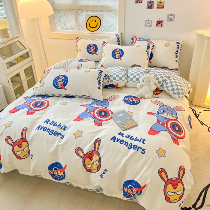 91家纺网 家纺一手货源 找家纺 金丝鸟 2022秋冬新品全棉四件套 超人队长