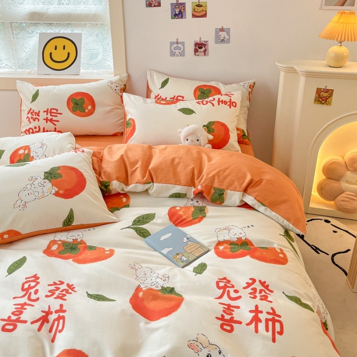 91家纺网 家纺一手货源 找家纺 金丝鸟 2022秋冬新品全棉四件套 发财兔