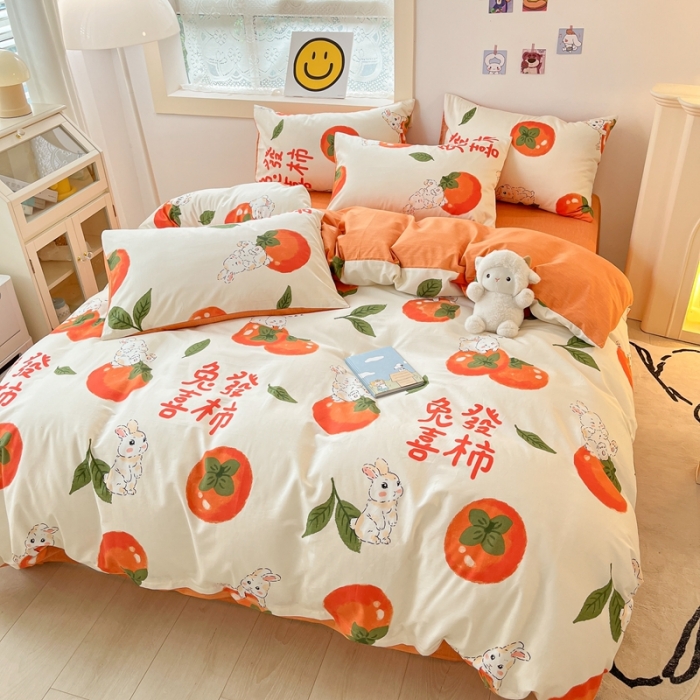 91家纺网 家纺一手货源 找家纺 金丝鸟 2022秋冬新品全棉四件套 发财兔