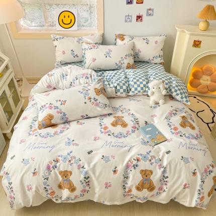 金丝鸟 2022秋冬新品全棉四件套 花环熊
