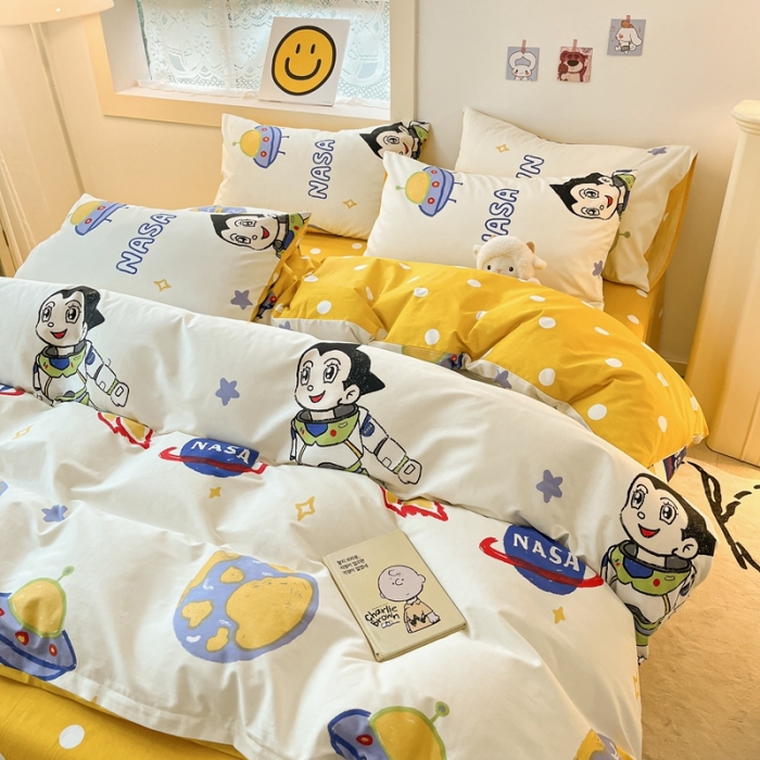 91家纺网 家纺一手货源 找家纺 金丝鸟 2022秋冬新品全棉四件套 火星阿童木