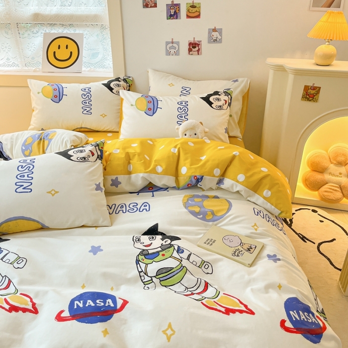 91家纺网 家纺一手货源 找家纺 金丝鸟 2022秋冬新品全棉四件套 火星阿童木