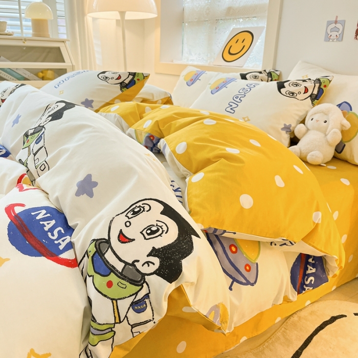 91家纺网 家纺一手货源 找家纺 金丝鸟 2022秋冬新品全棉四件套 火星阿童木