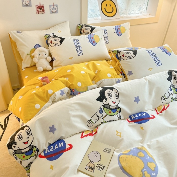 91家纺网 家纺一手货源 找家纺 金丝鸟 2022秋冬新品全棉四件套 火星阿童木