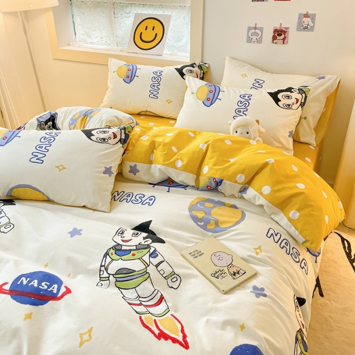 91家纺网 家纺一手货源 找家纺 金丝鸟 2022秋冬新品全棉四件套 火星阿童木