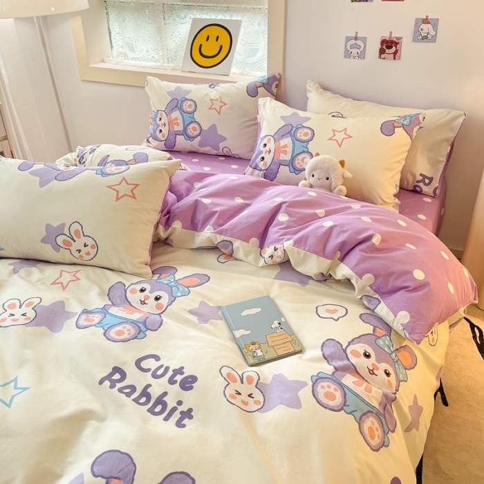 91家纺网 家纺一手货源 找家纺 金丝鸟 2022秋冬新品全棉四件套 星黛兔