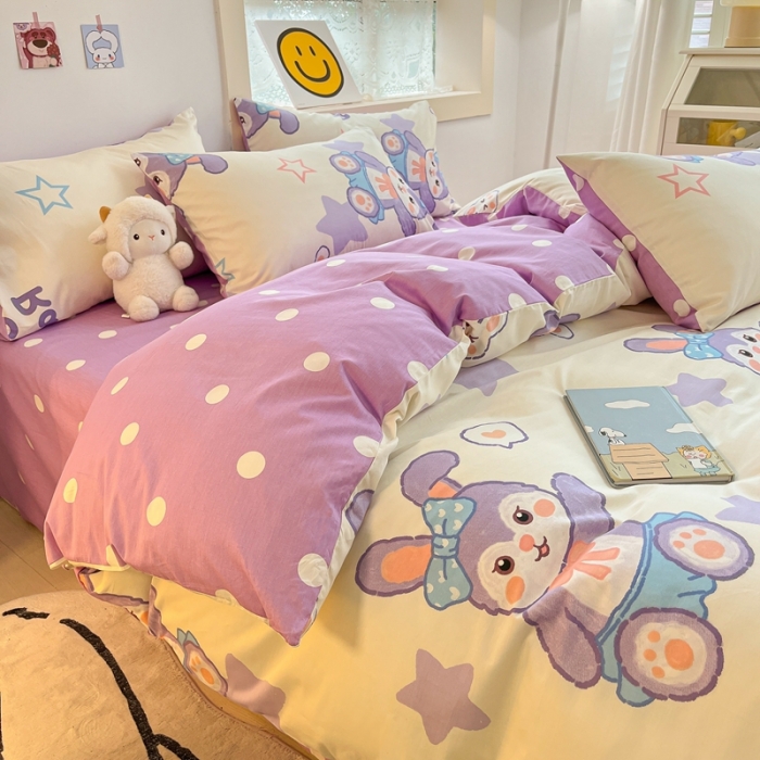 91家纺网 家纺一手货源 找家纺 金丝鸟 2022秋冬新品全棉四件套 星黛兔