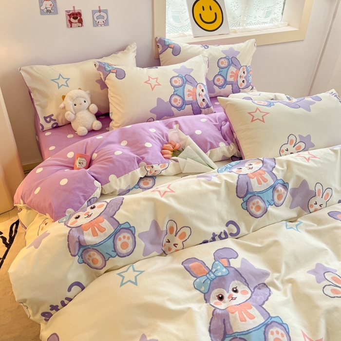 91家纺网 家纺一手货源 找家纺 金丝鸟 2022秋冬新品全棉四件套 星黛兔