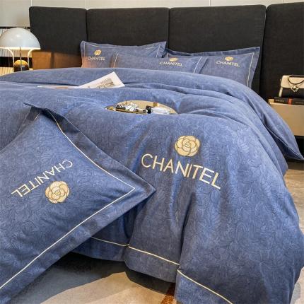 91家纺网 家纺一手货源 找家纺 （总）床绮 2024新款水洗磨毛四件套-花语