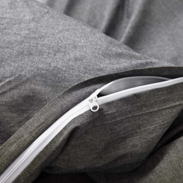 91家纺网 家纺一手货源 找家纺 柠萌家居 2022新款A类全棉色织水洗棉单被套 深灰