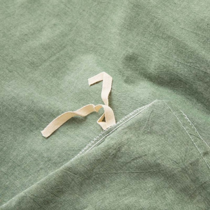 91家纺网 家纺一手货源 找家纺 柠萌家居 2022新款A类全棉色织水洗棉单被套 一抹绿