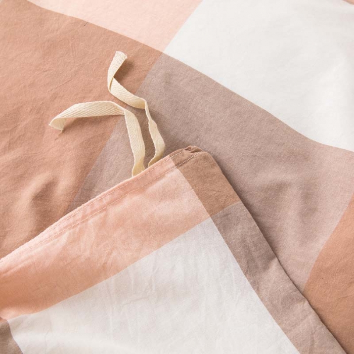 91家纺网 家纺一手货源 找家纺 柠萌家居 2022新款A类全棉色织水洗棉单被套 玉大格