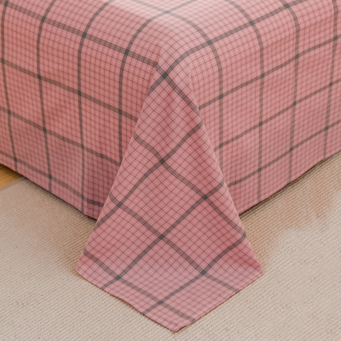 91家纺网 家纺一手货源 找家纺 柠萌家居 2022新款A类全棉色织水洗棉单床单 瓦尔粉