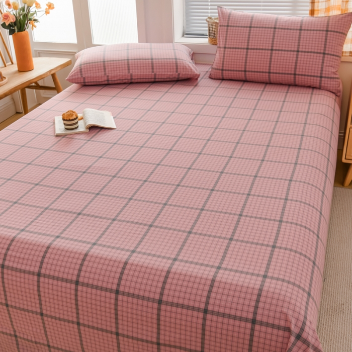 91家纺网 家纺一手货源 找家纺 柠萌家居 2022新款A类全棉色织水洗棉单床单 瓦尔粉