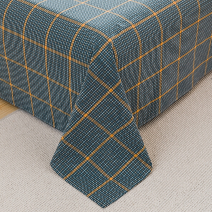 91家纺网 家纺一手货源 找家纺 柠萌家居 2022新款A类全棉色织水洗棉单床单 瓦尔灰