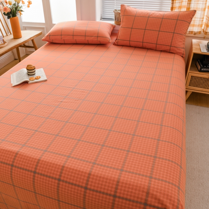 91家纺网 家纺一手货源 找家纺 柠萌家居 2022新款A类全棉色织水洗棉单床单 瓦尔桔