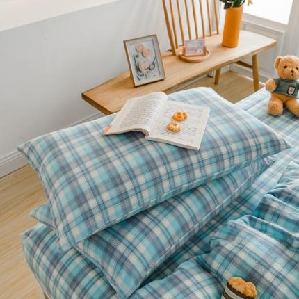 91家纺网 家纺一手货源 找家纺 柠萌家居 2022新款A类全棉色织水洗棉枕套一只