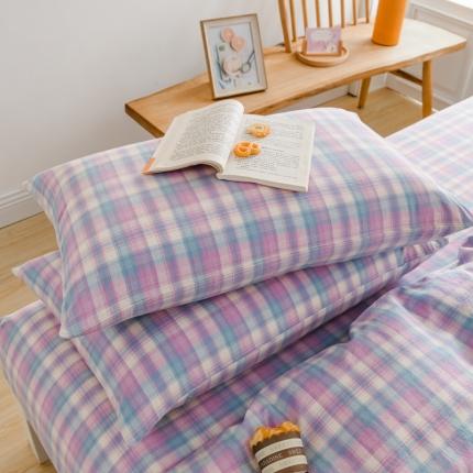 91家纺网 家纺一手货源 找家纺 柠萌家居 2022新款A类全棉色织水洗棉枕套一只