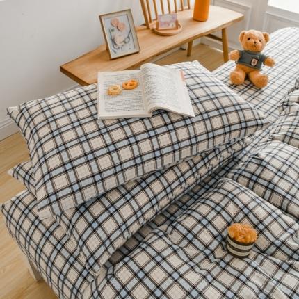 91家纺网 家纺一手货源 找家纺 柠萌家居 2022新款A类全棉色织水洗棉枕套一只