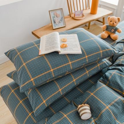 91家纺网 家纺一手货源 找家纺 柠萌家居 2022新款A类全棉色织水洗棉枕套一只