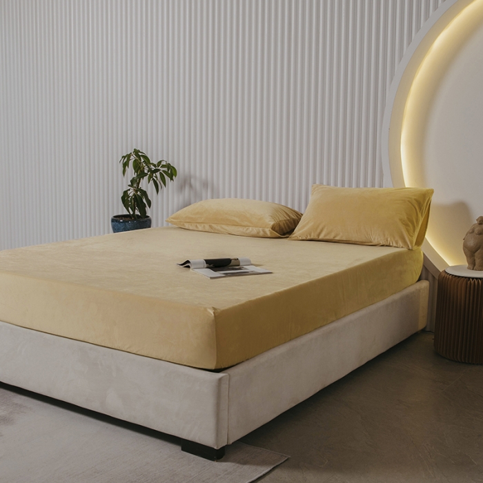 91家纺网 家纺一手货源 找家纺 小米笠 2021新款A类婴儿绒床笠 奶油咖