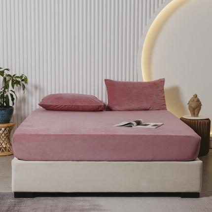 91家纺网 家纺一手货源 找家纺 小米笠 2021新款A类婴儿绒床笠 粉豆沙