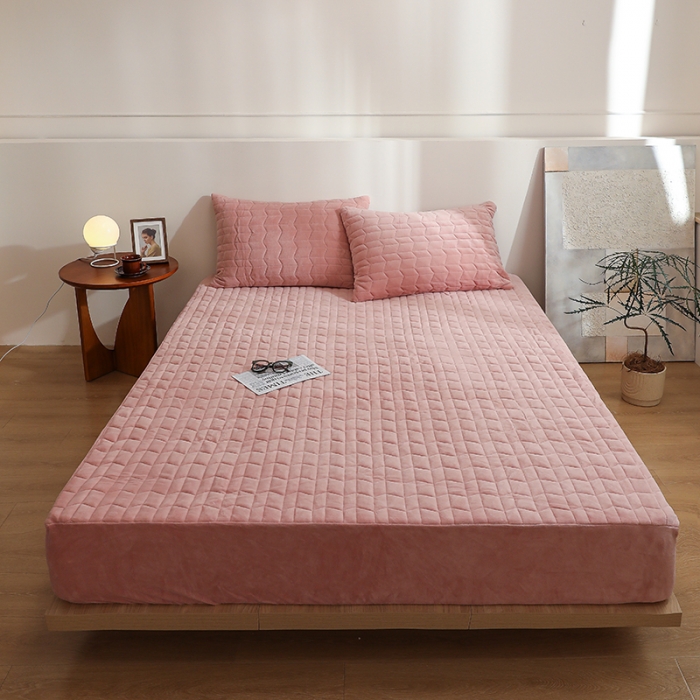 91家纺网 家纺一手货源 找家纺 （总）小米笠 2022新款牛奶绒加绒床笠