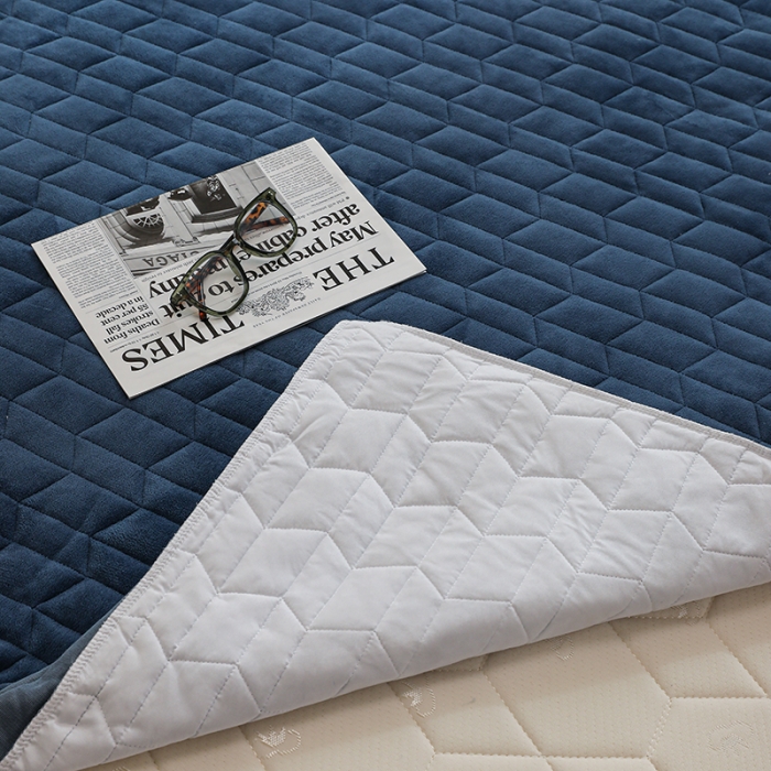 91家纺网 家纺一手货源 找家纺 小米笠 2022新款牛奶绒加绒床笠 宝石蓝