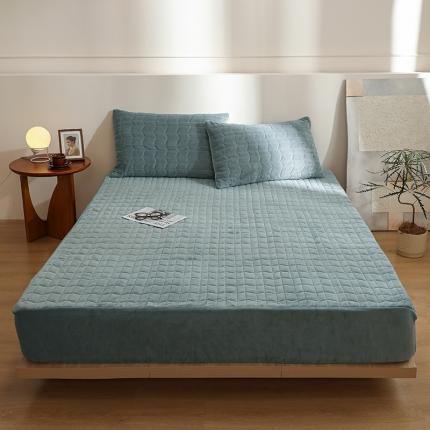 小米笠 2022新款牛奶绒加绒床笠 清新绿