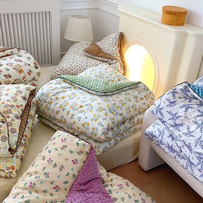 91家纺网 家纺一手货源 找家纺 （总）星期八 2022新款复古碎花豆豆被冬被春秋被