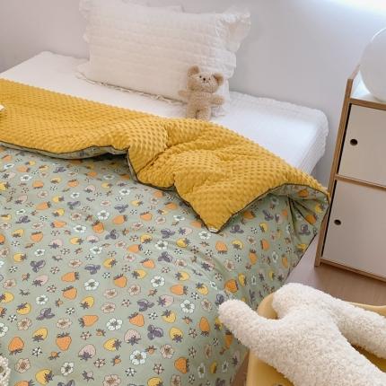 星期八 2022新款复古碎花豆豆被冬被春秋被 草莓圣代绿