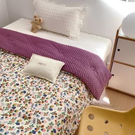 星期八 2022新款复古碎花豆豆被冬被春秋被 花间草莓