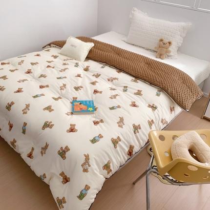 星期八 2022新款复古碎花豆豆被冬被春秋被 可可熊