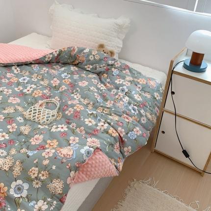 星期八 2022新款复古碎花豆豆被冬被春秋被 梦幻花园兔
