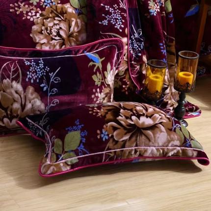 丰淘2022新款金貂绒枕套 花语怡然