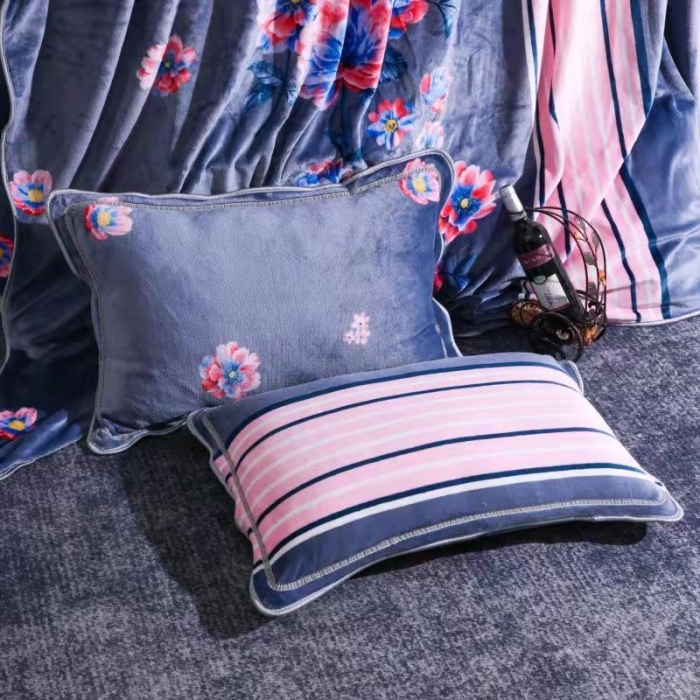 91家纺网 家纺一手货源 找家纺 丰淘2022新款金貂绒枕套 十里飘香