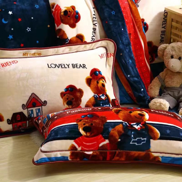 91家纺网 家纺一手货源 找家纺 丰淘2022新款金貂绒枕套 维尼小熊