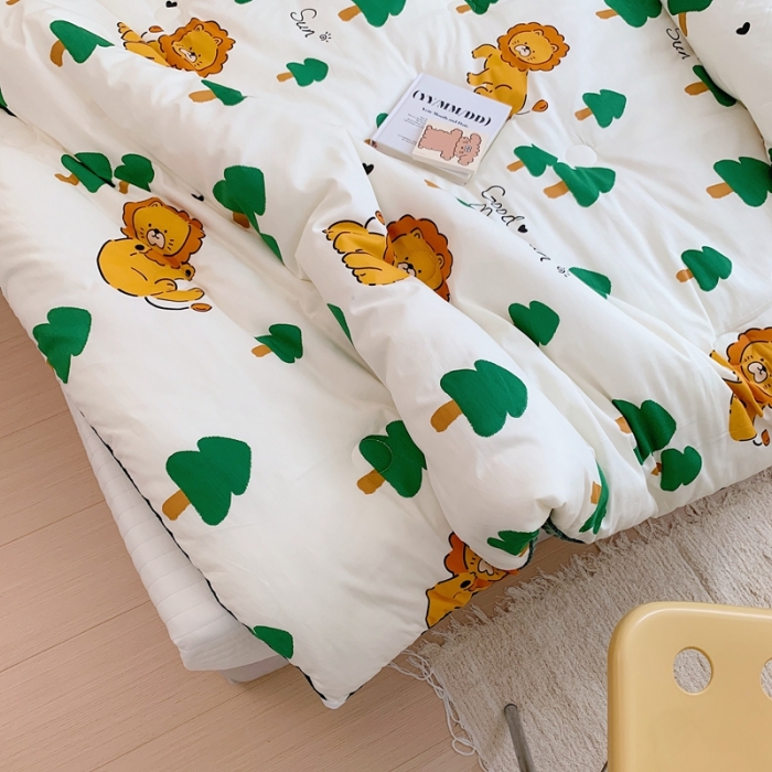 91家纺网 家纺一手货源 找家纺 星期八 2022新款复古碎花豆豆被冬被春秋被 狮子森林